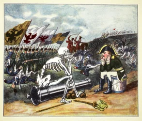 Napoleon auf dem Schlachtfeld von Leipzig, 1813